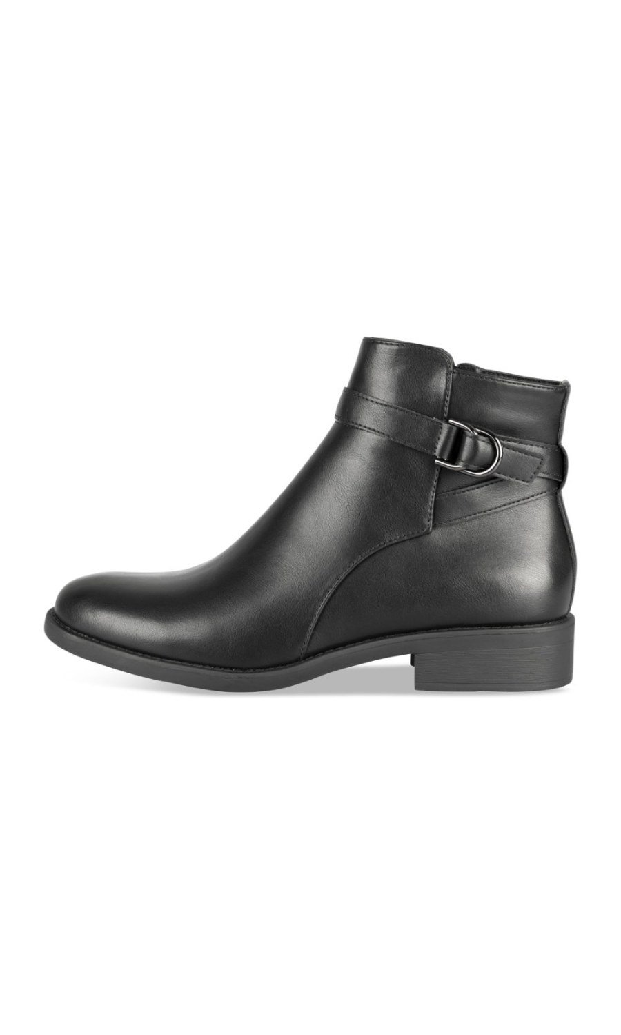 Bottines à bride et anneau noires