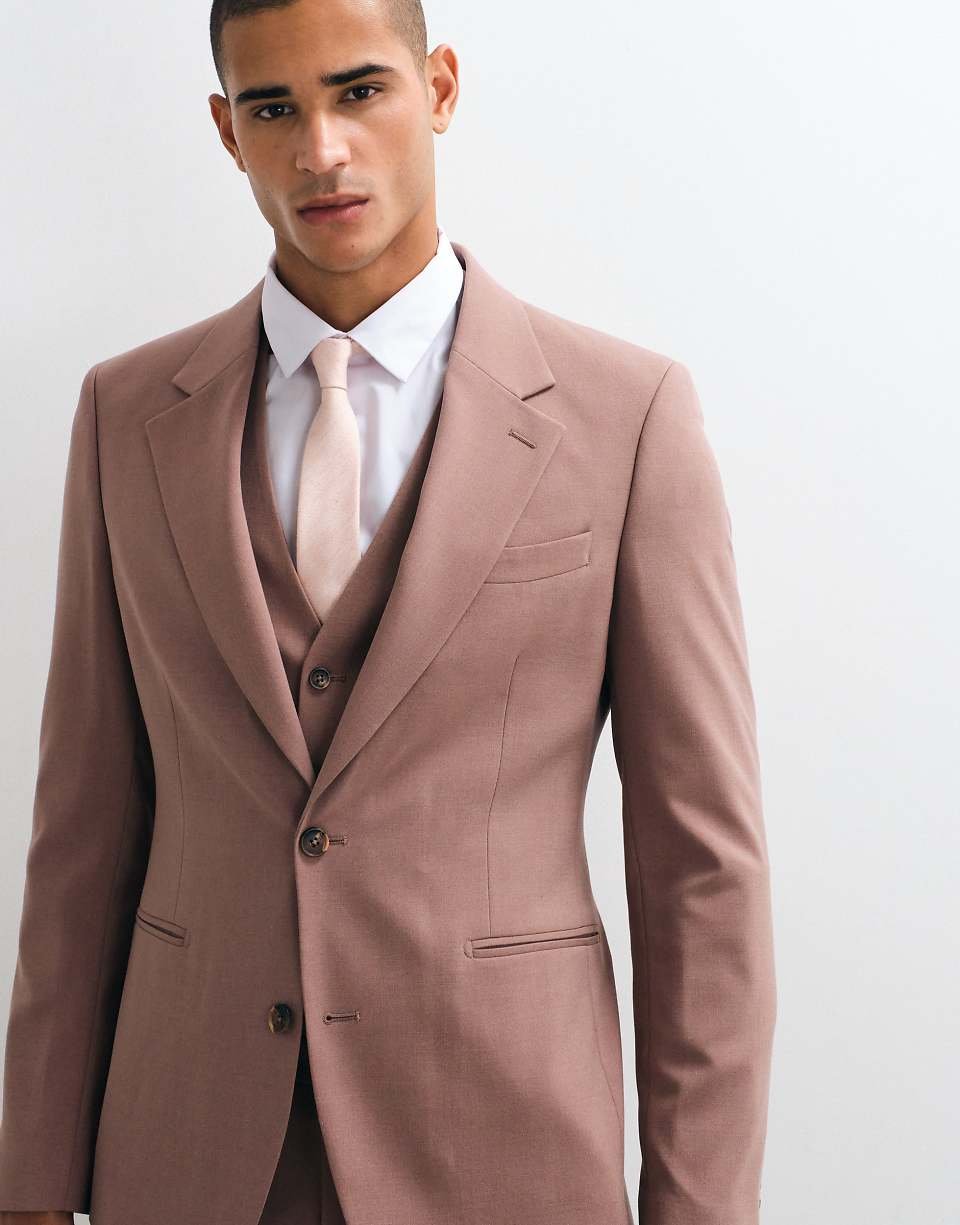 Slim Fit Suit Blazer - Brown