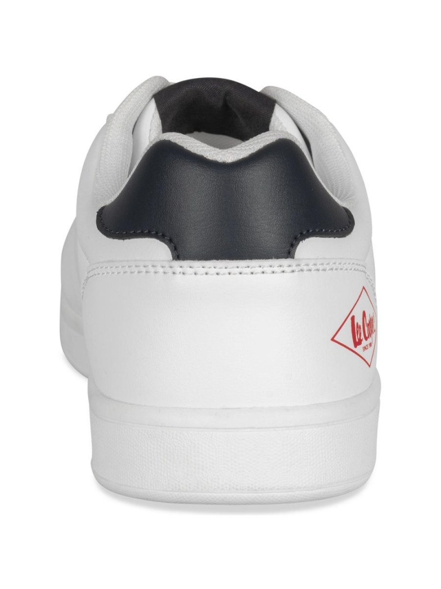 White trainers with side stitching