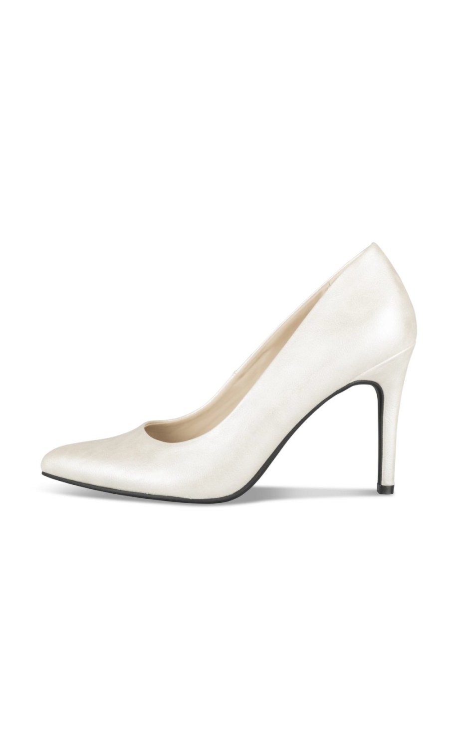 Off-white pearlised pointed stiletto pumps