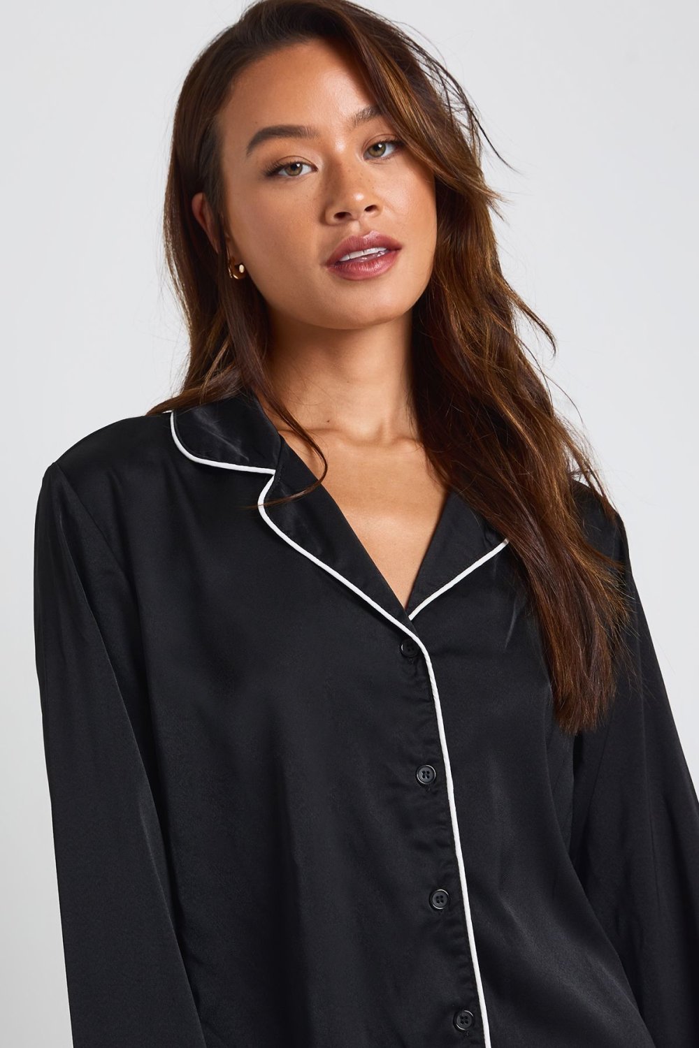 Satin shirt and trouser pyjama set - Tall