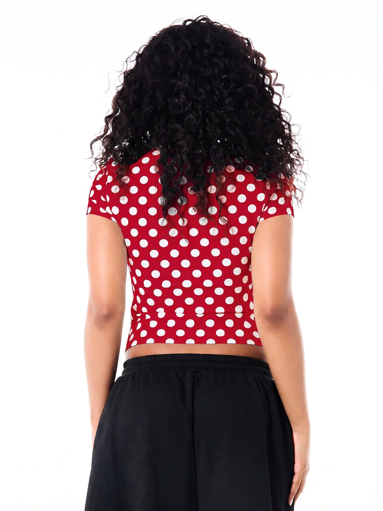 T-shirt court à pois