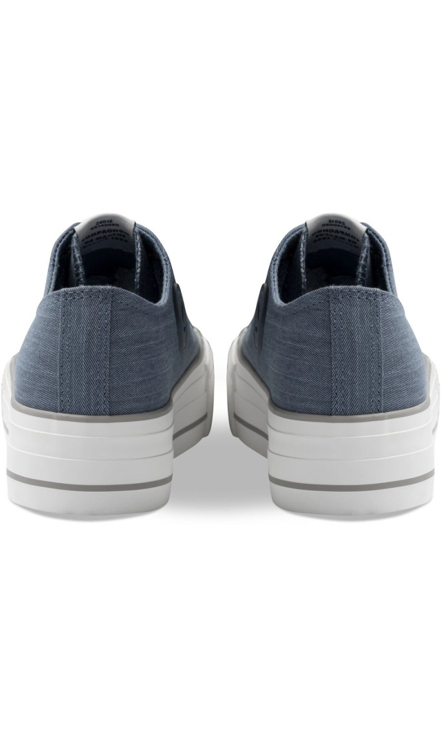 Denim blue canvas platform sneakers