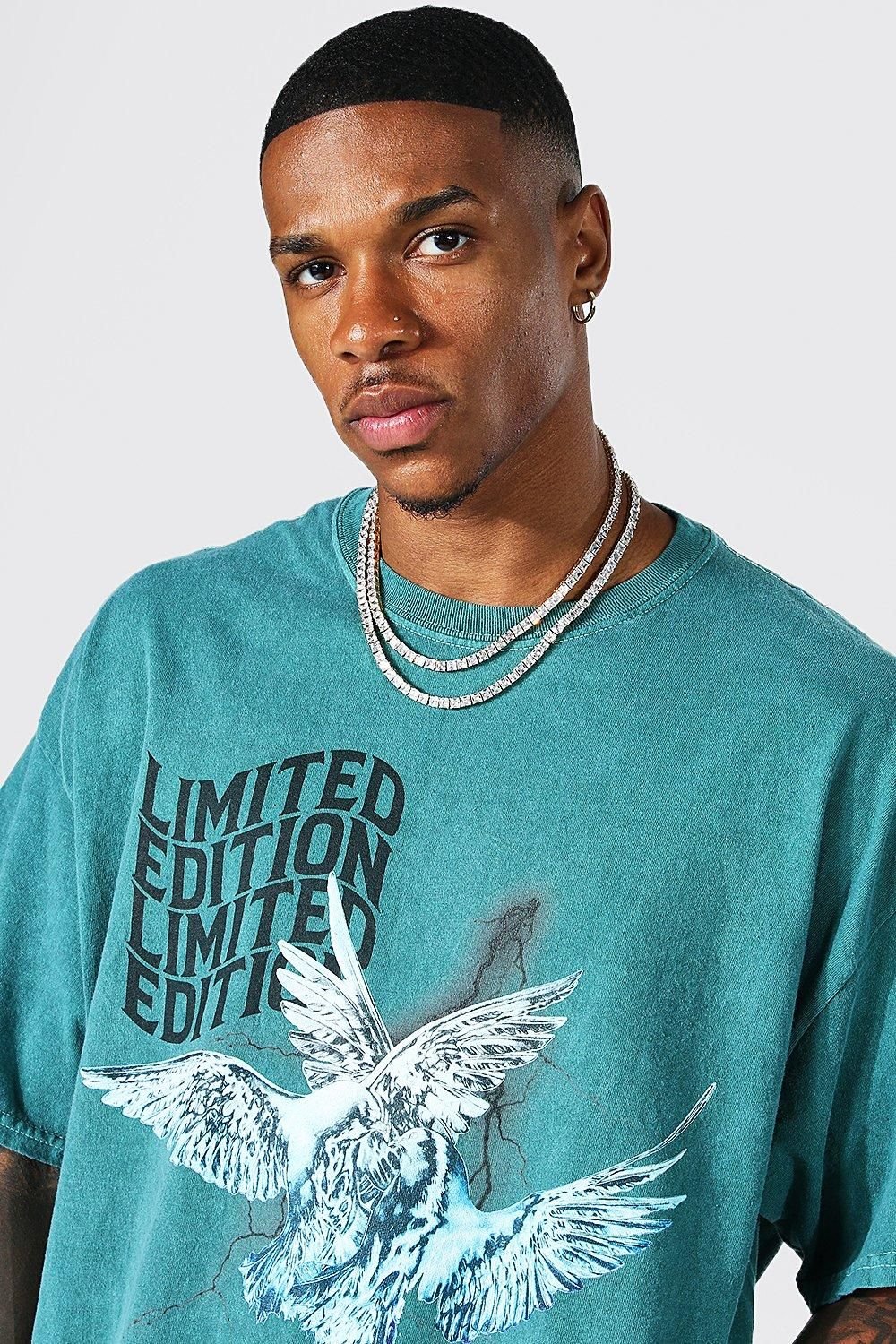 T-shirt oversize délavé b graphique hmama
