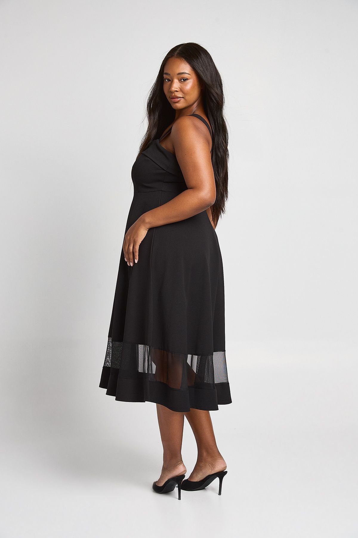 Robe patineuse à encolure carrée - Grande taille
