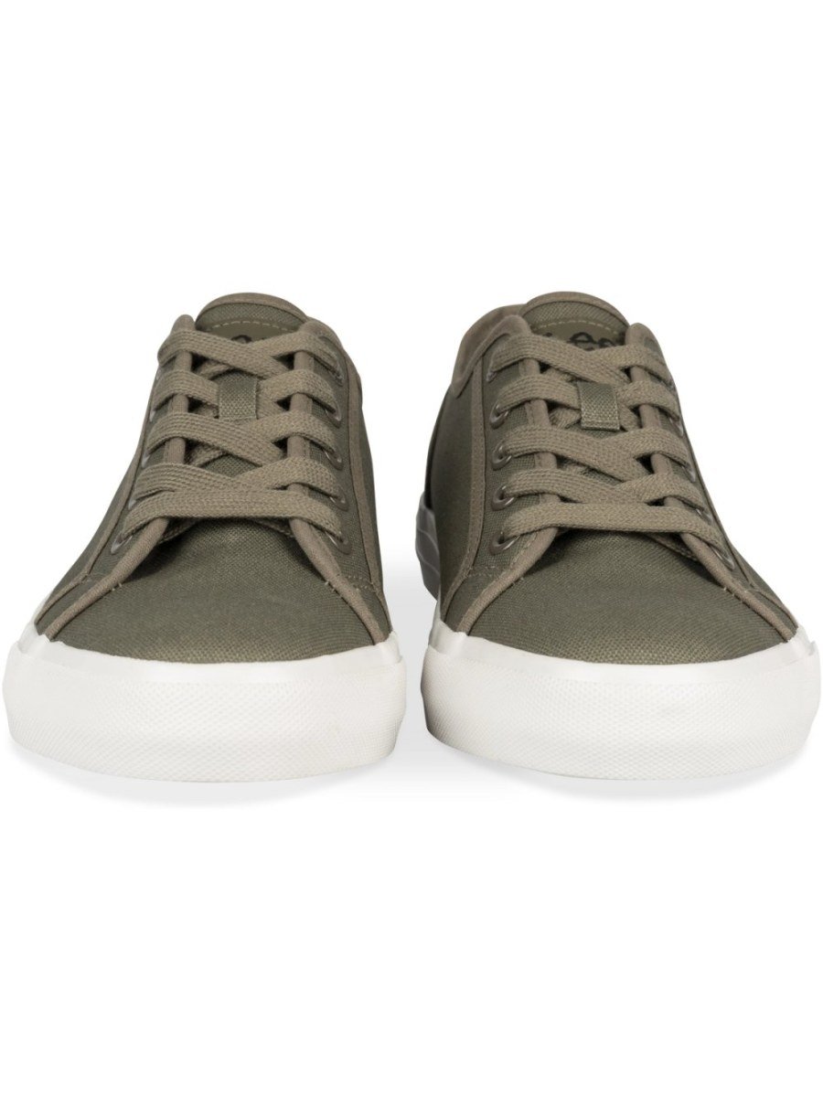 Khaki canvas plain sneakers