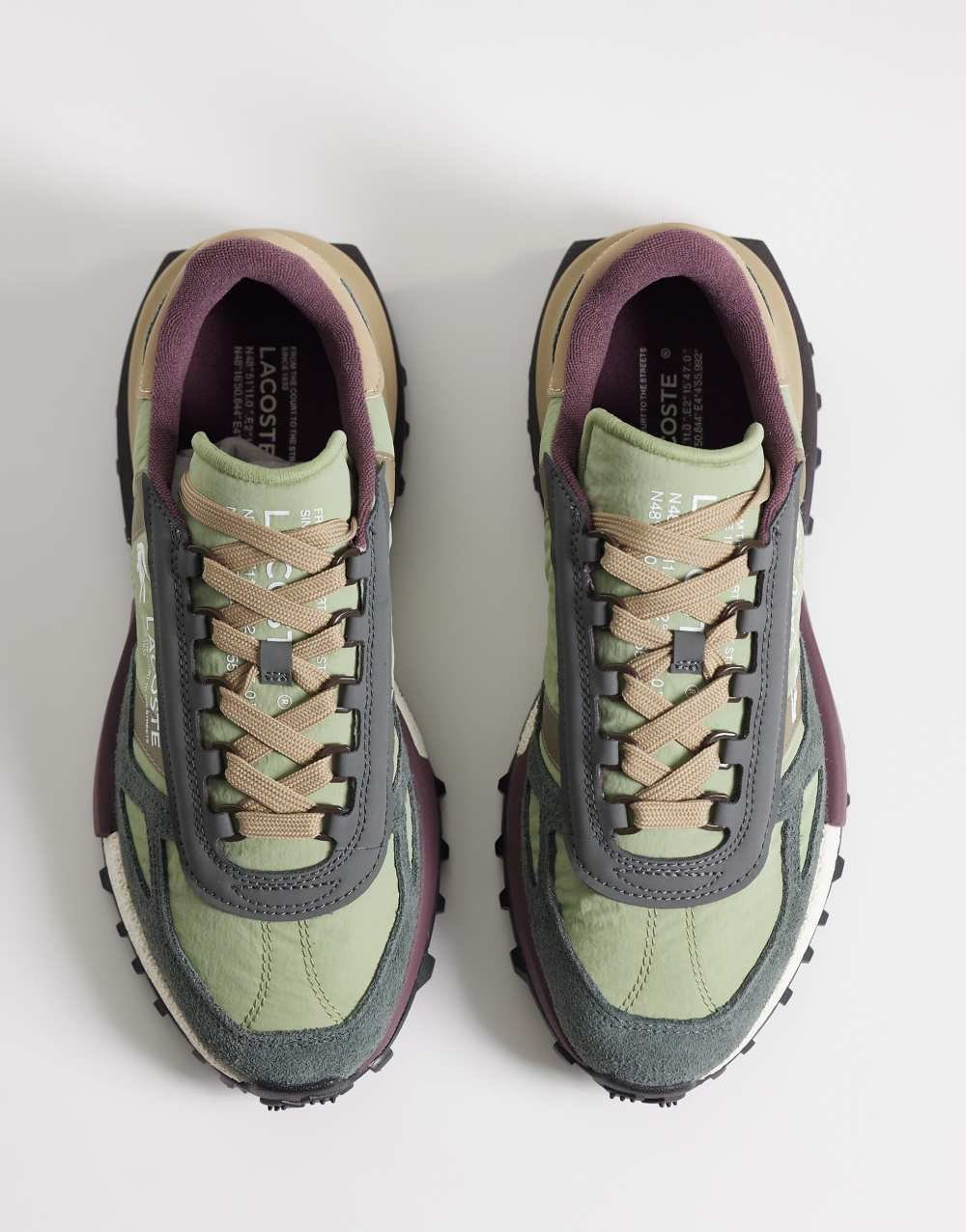 Baskets Elite Active en daim kaki et gris