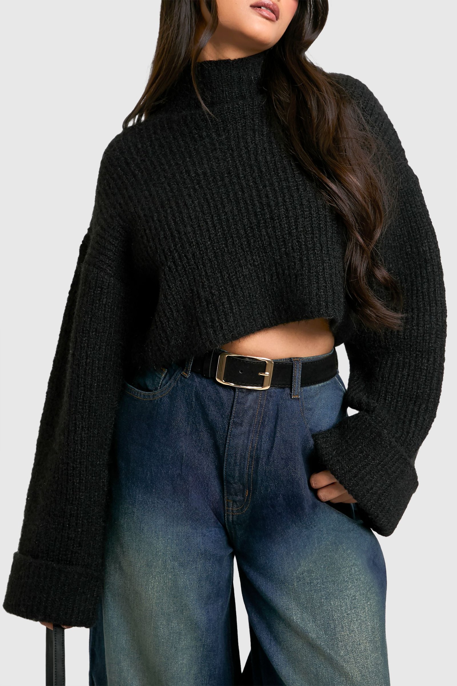 Ceinture en suédine à grosse boucle dorée