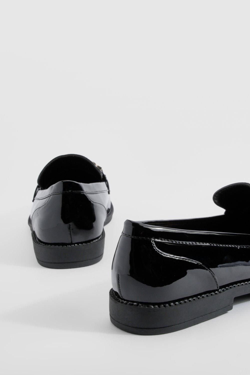 Patent chain loafers - Wide fit