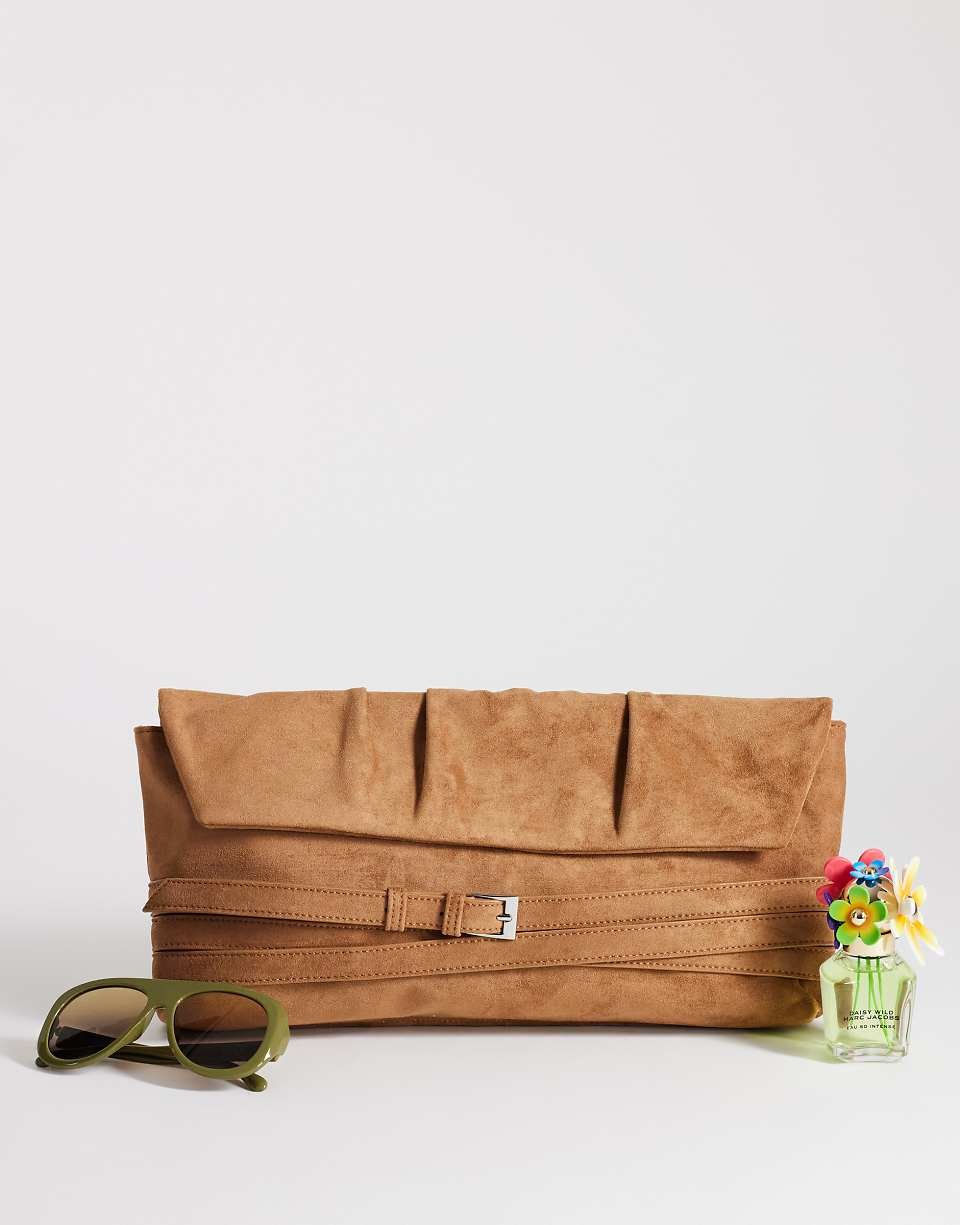 Meadow - Oversized cross-body clutch bag - Tan