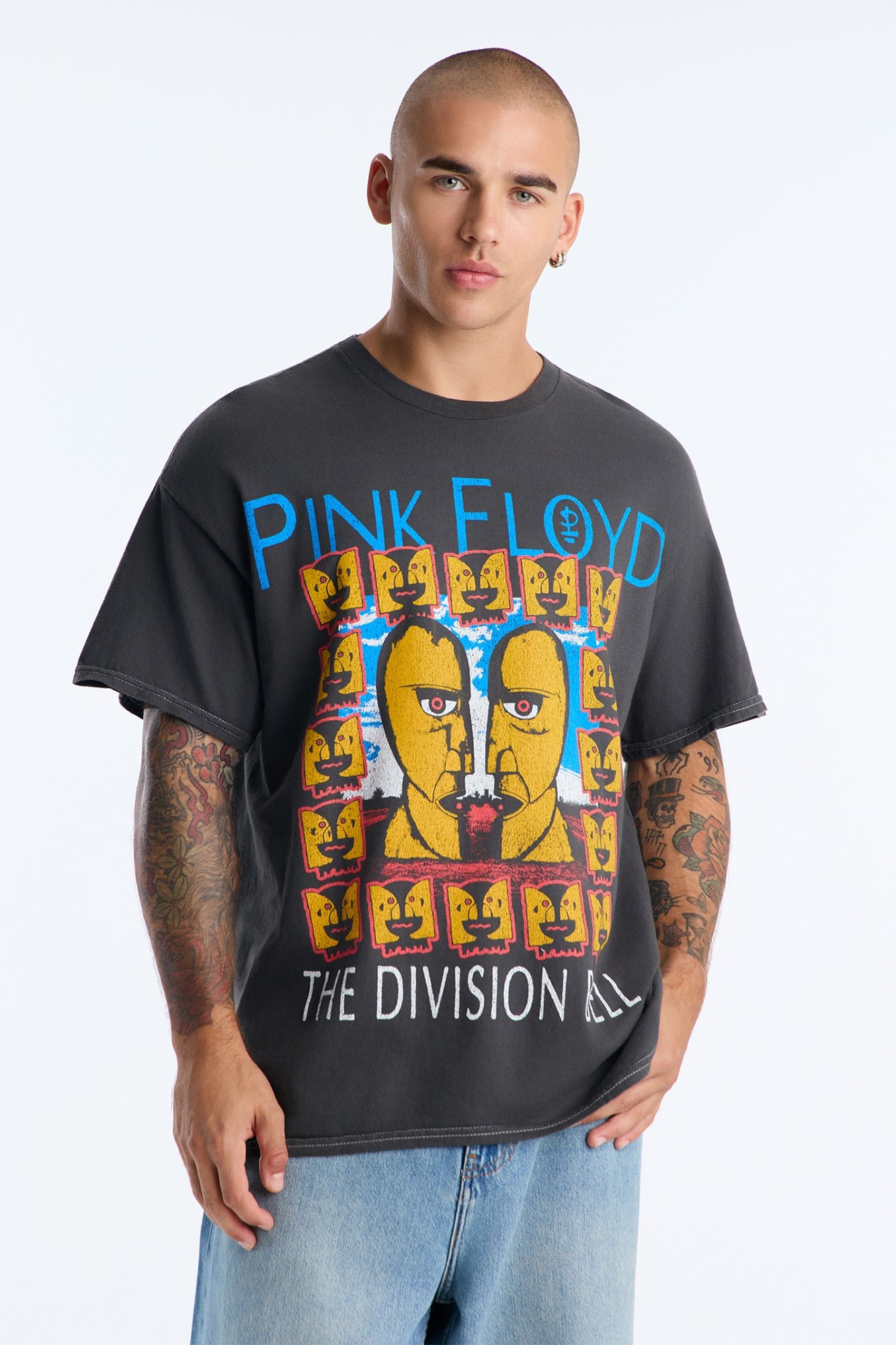 تي شيرت أوفرسايز بطبعة Pink Floyd Division Bell