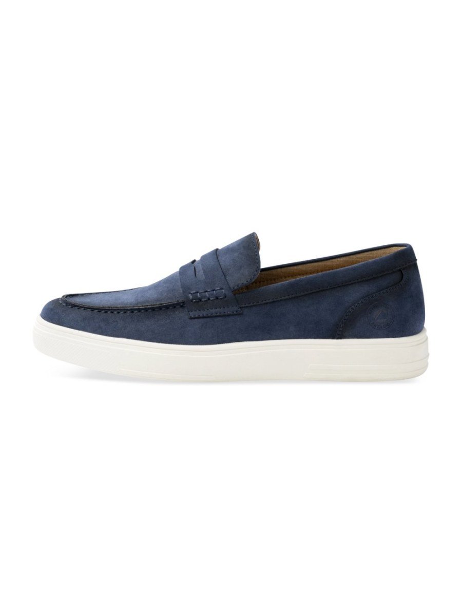 Navy casual penny loafers