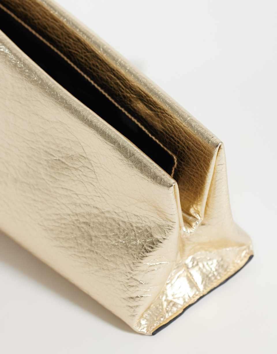 Pochette asymétrique métallisée, lon dhbi