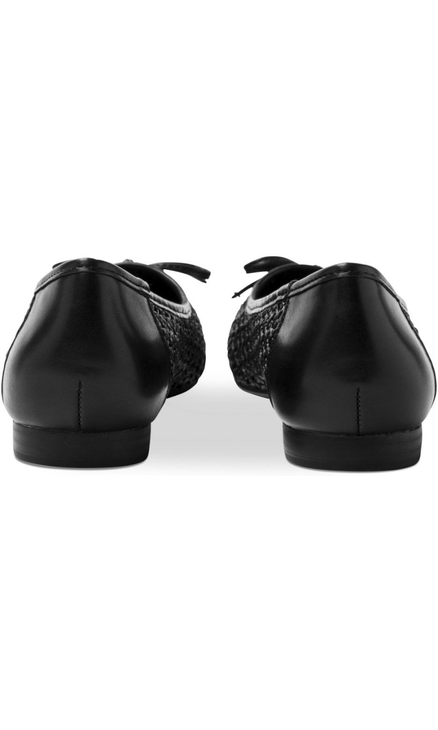 Black woven openwork ballerinas