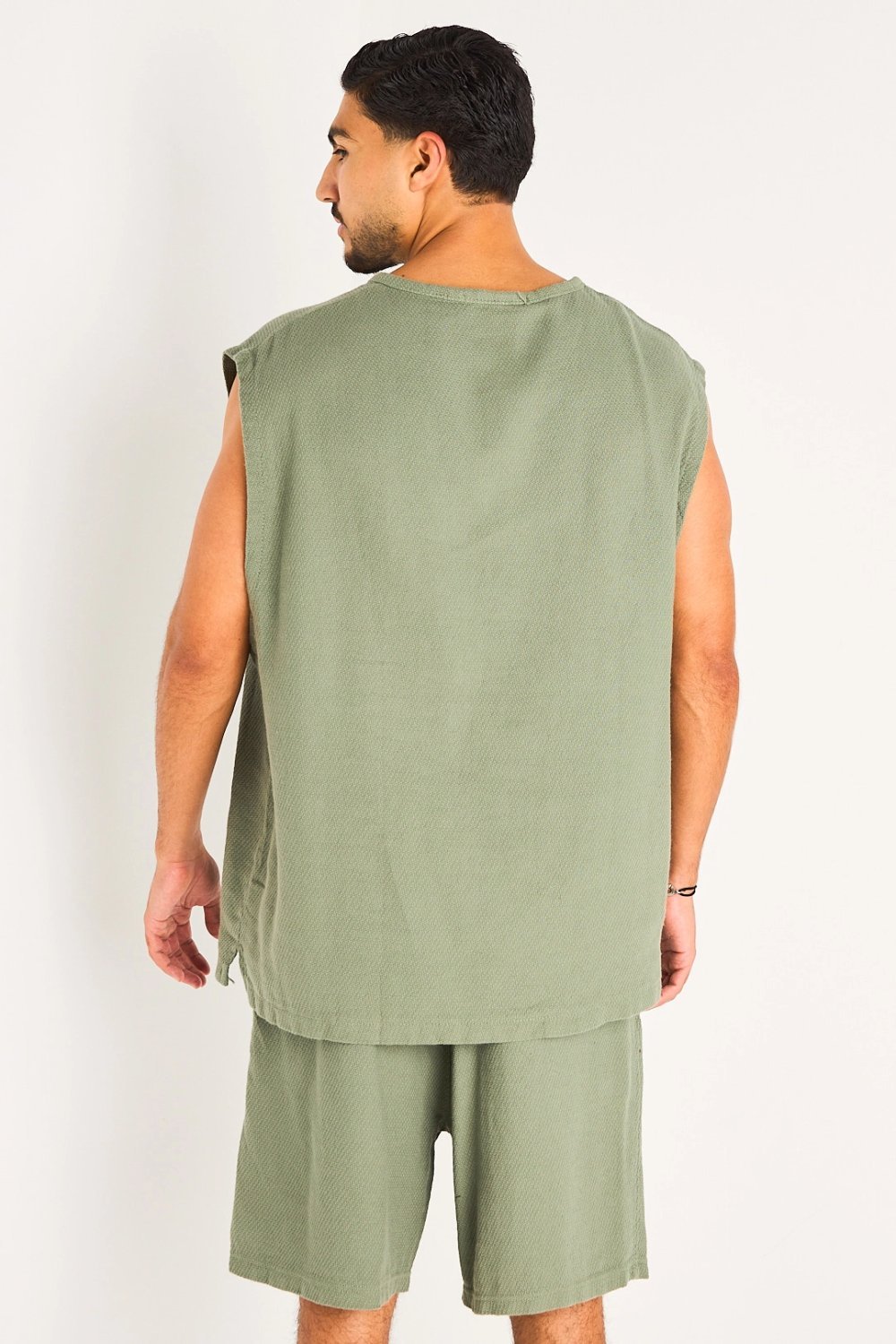 Ensemble débardeur w short texturé kaki