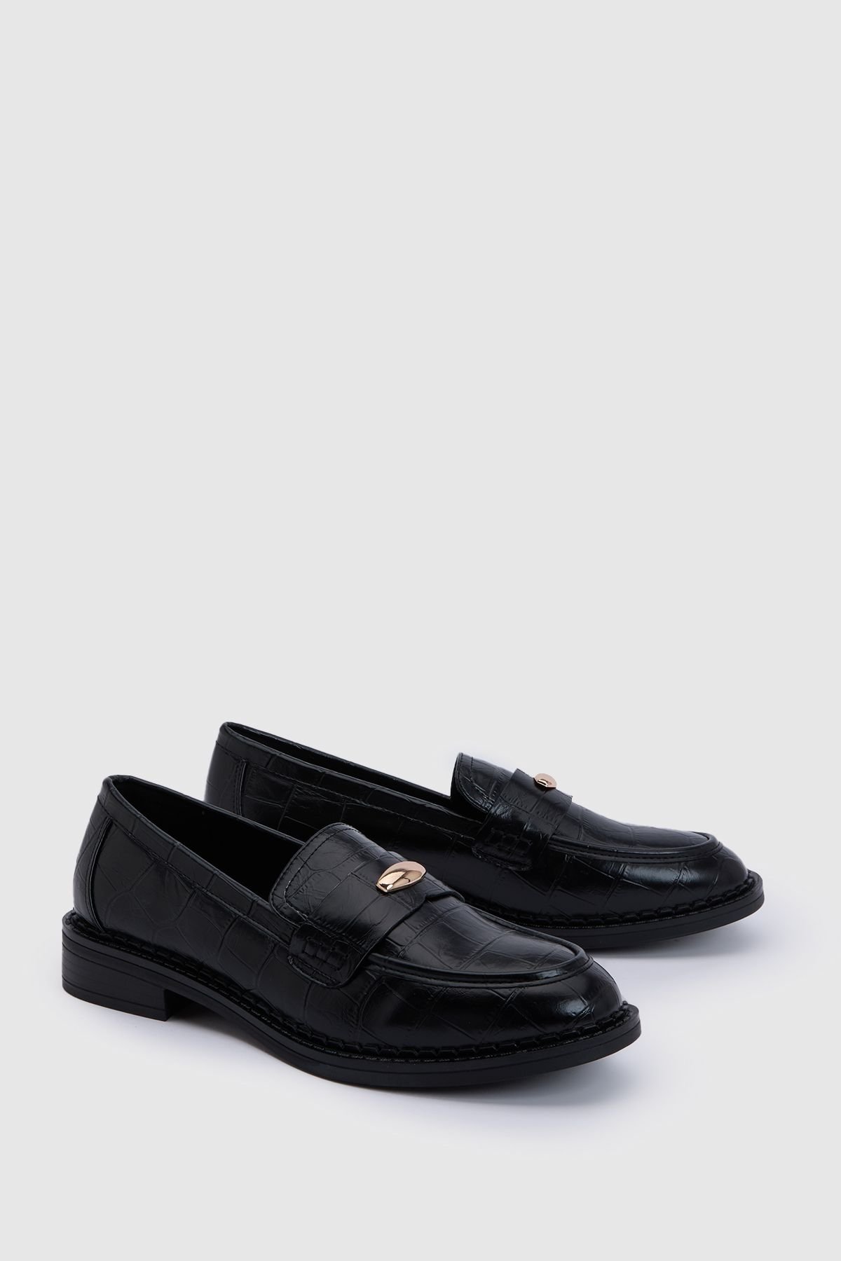 Mocassins effet croco b zwa9 - Pied large