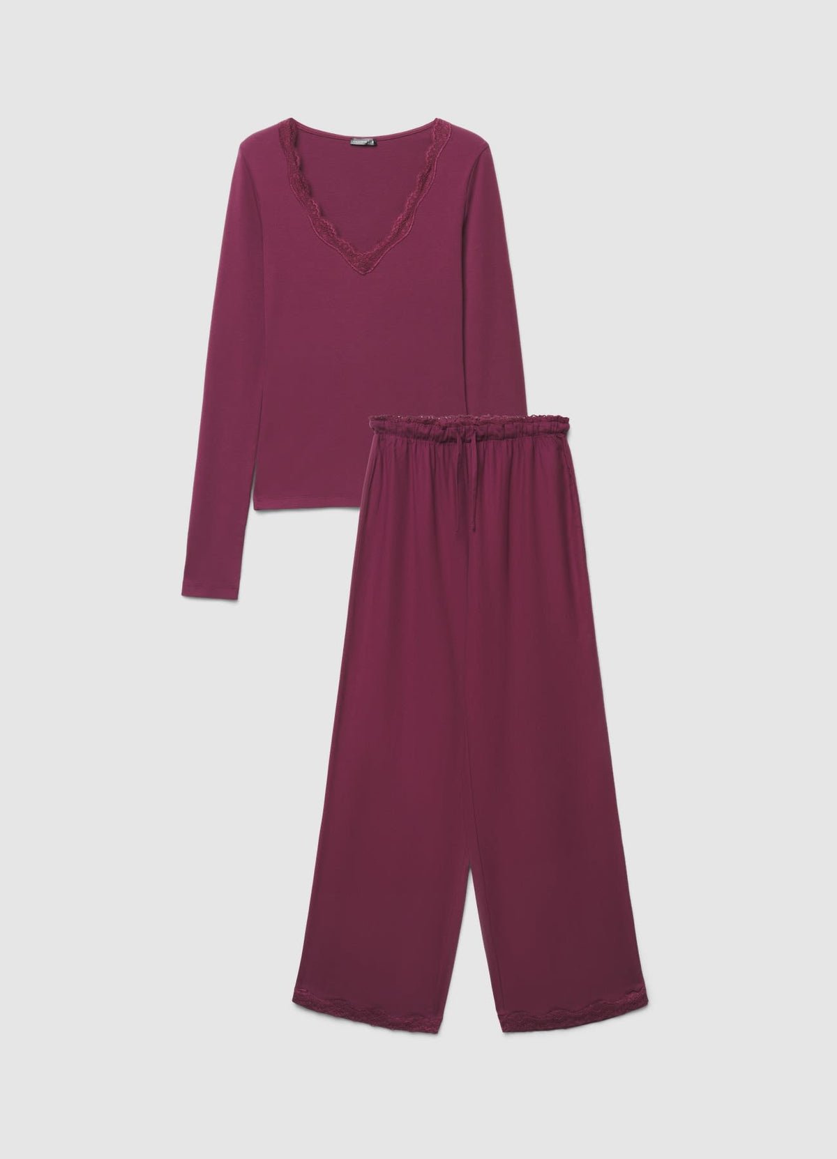Pyjama col V b dentelle