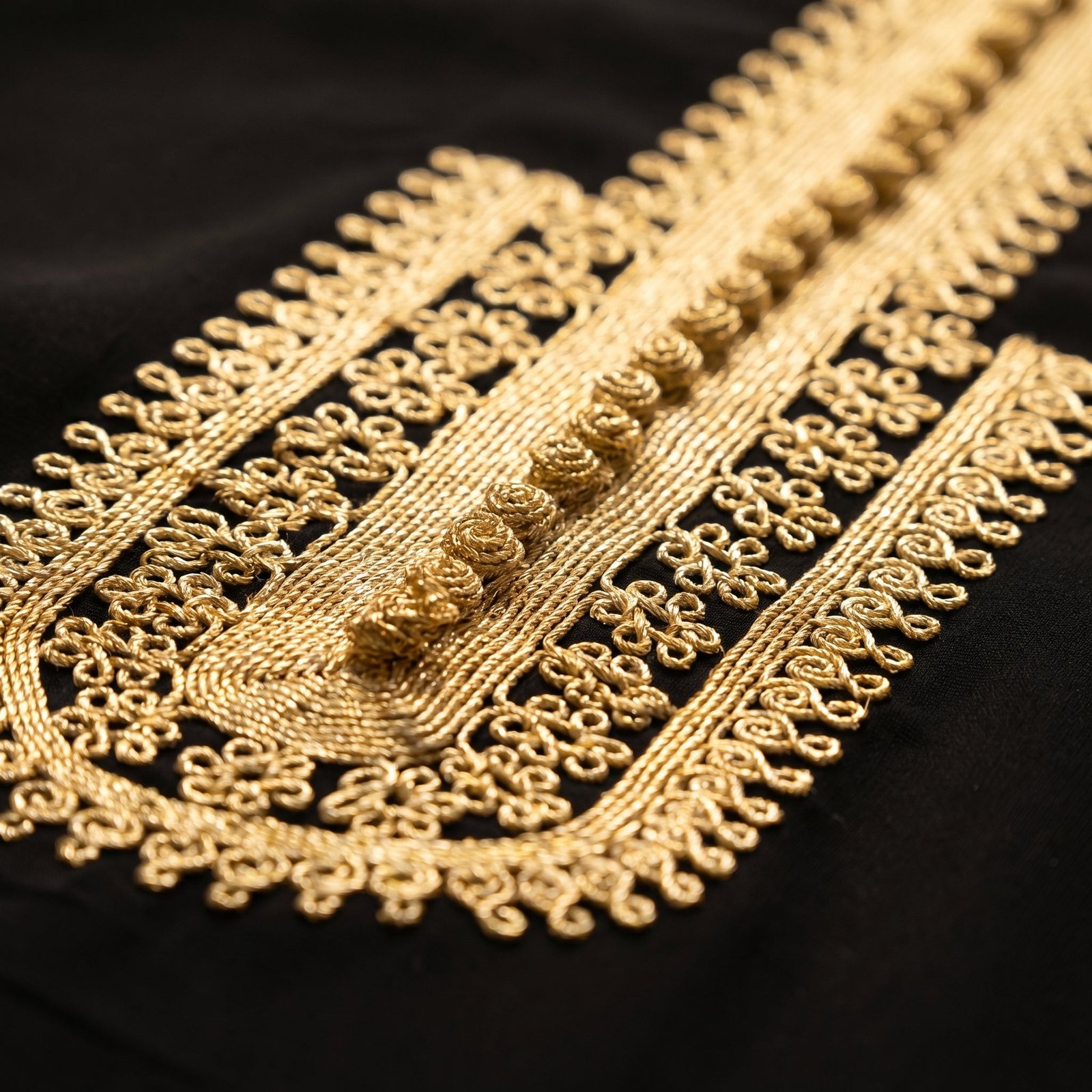 Black and gold caftan