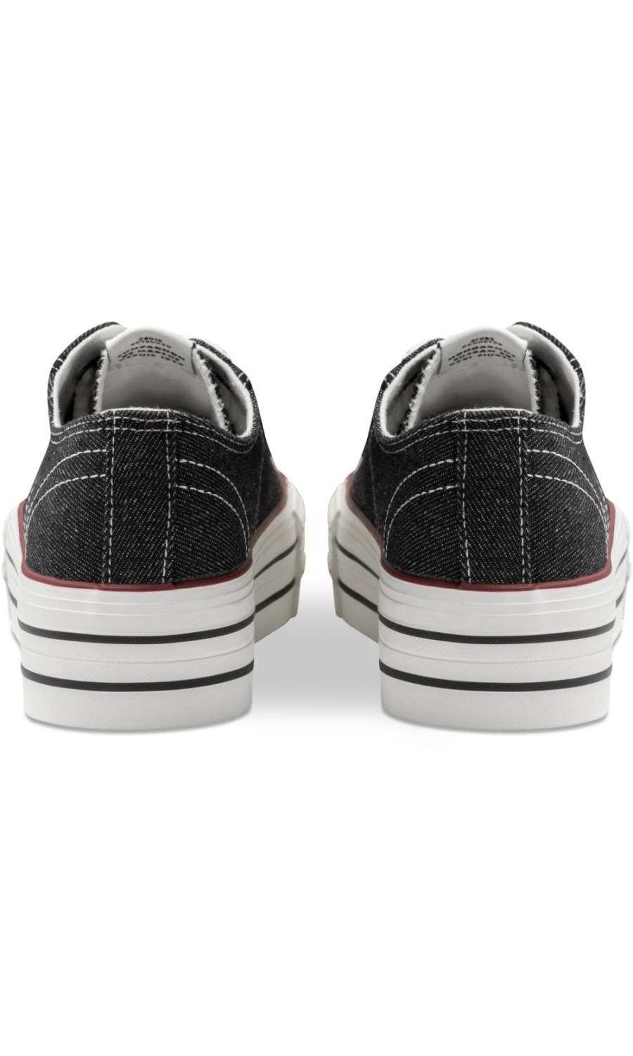 Black platform sneakers with contrast stitching