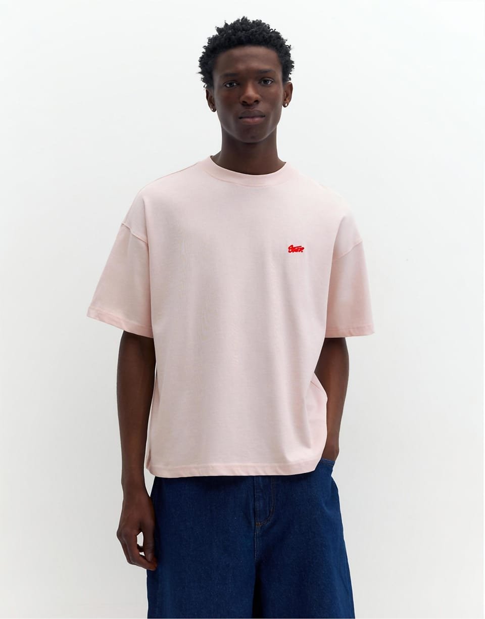 STWD - T-shirt oversize coupe carrée à logo - Rose