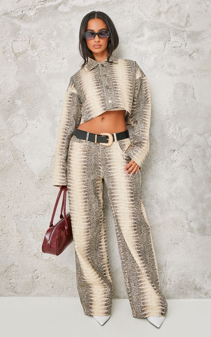 Petite PU Boxy Jacket