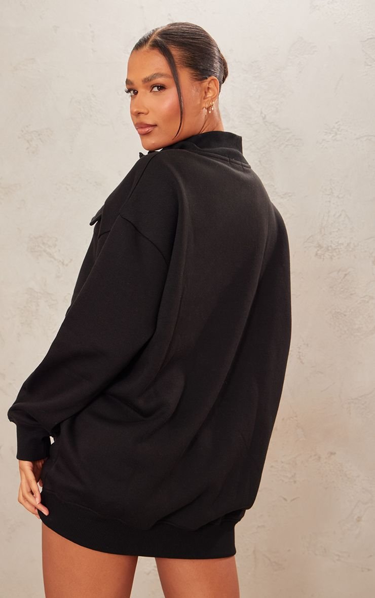Half zip jumper dress with pockets