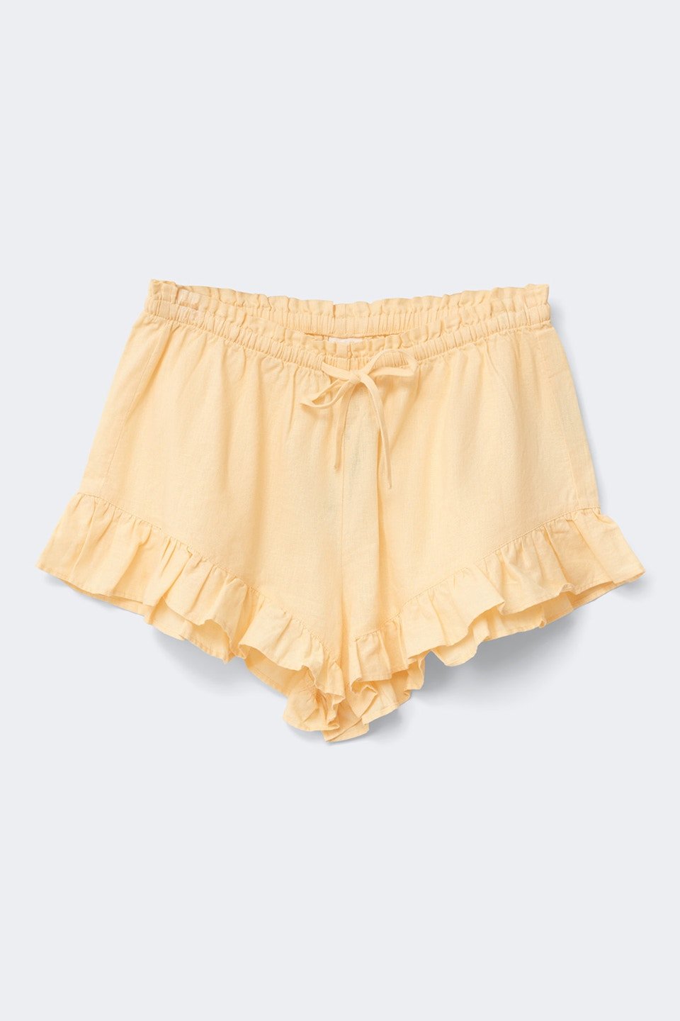 Short en lin mélangé à volants