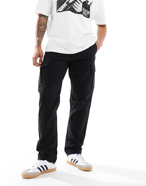 Pantalon cargo ample Noir