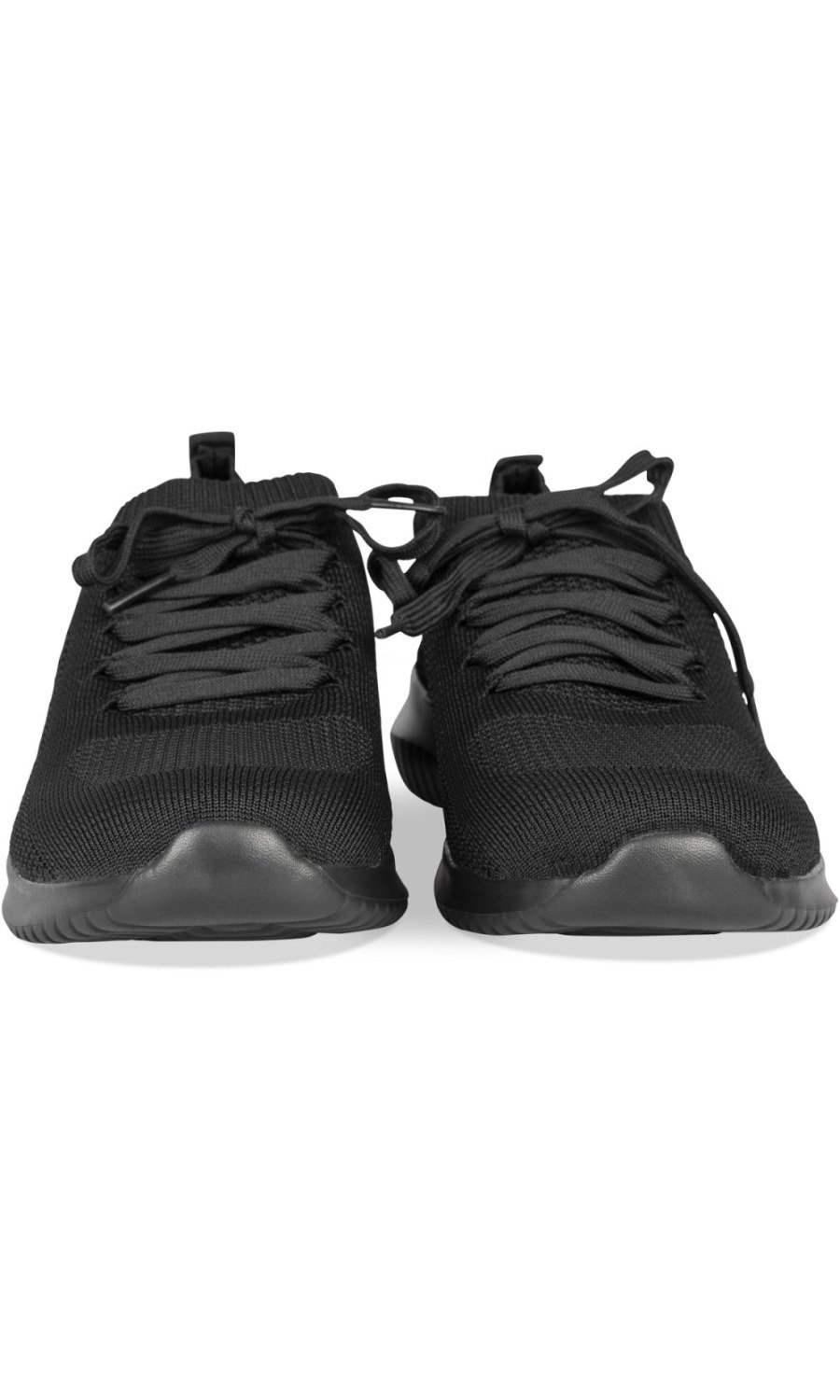 Black knit plain sneakers