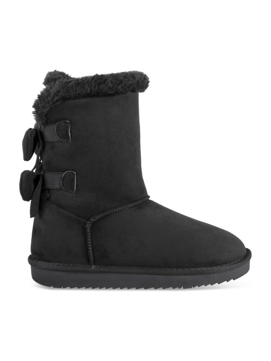 Black lined boots with bows