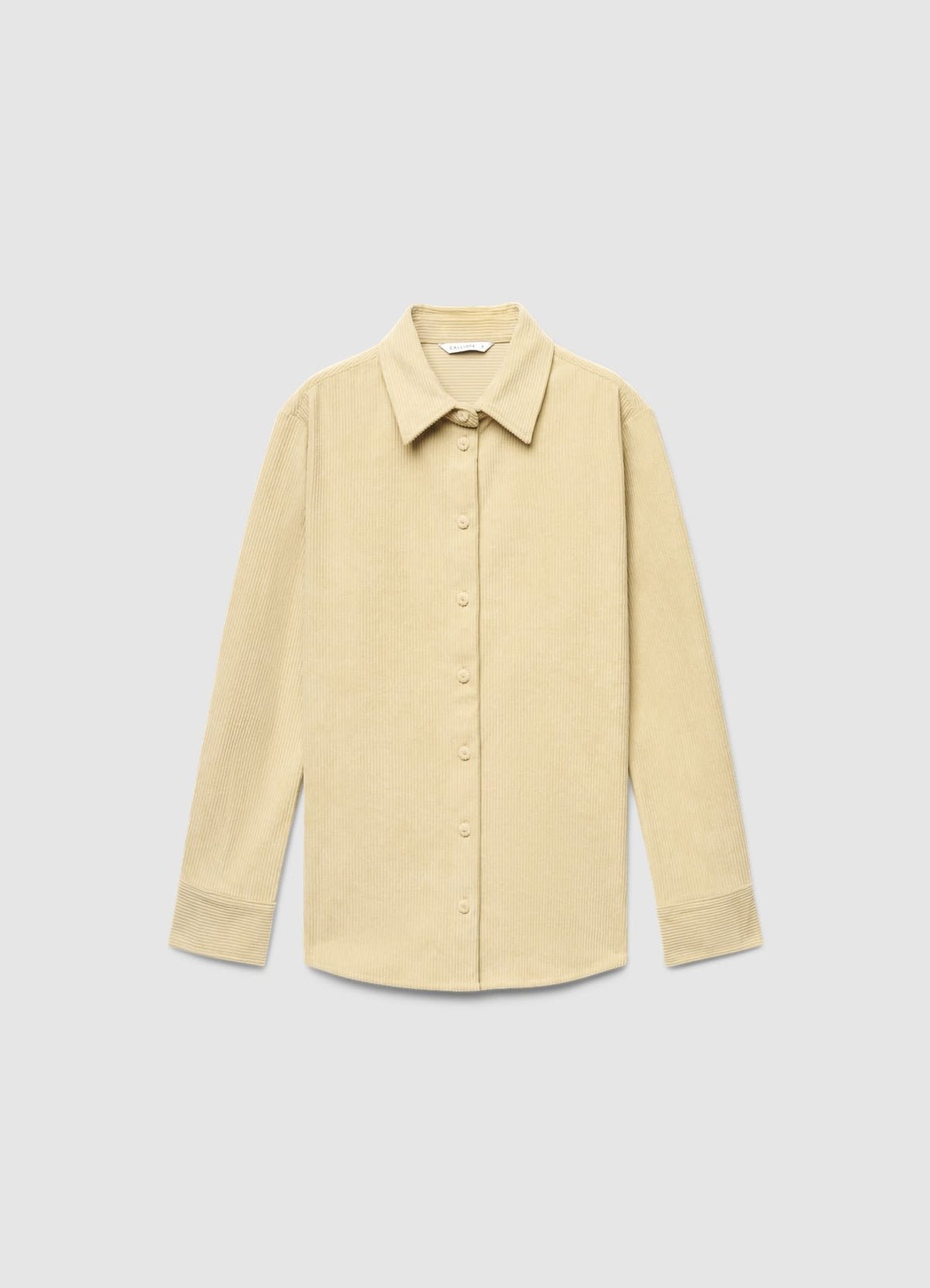 Ribbed-knit shirt with curved hem