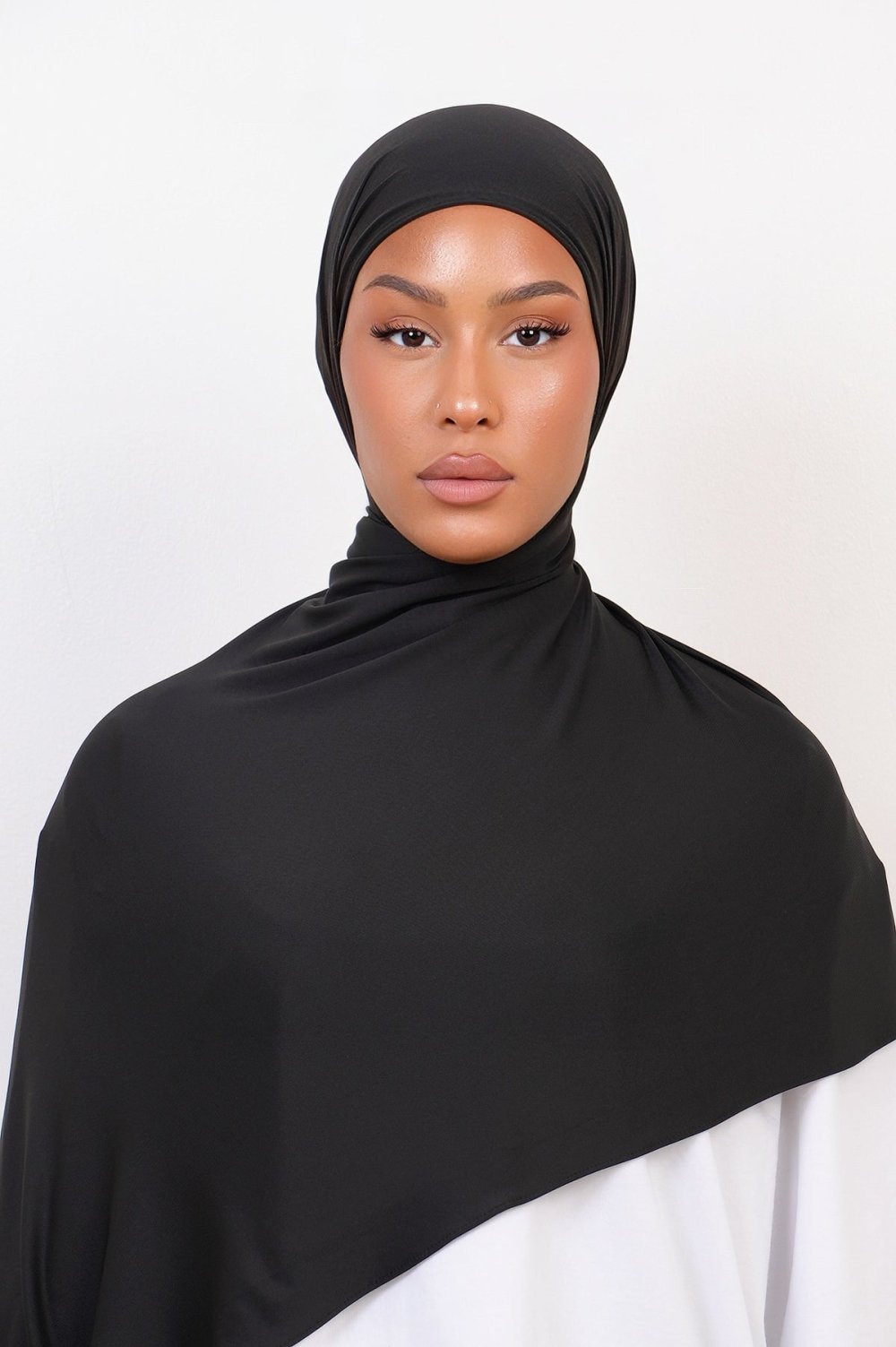 Liquid jersey hijab - Black