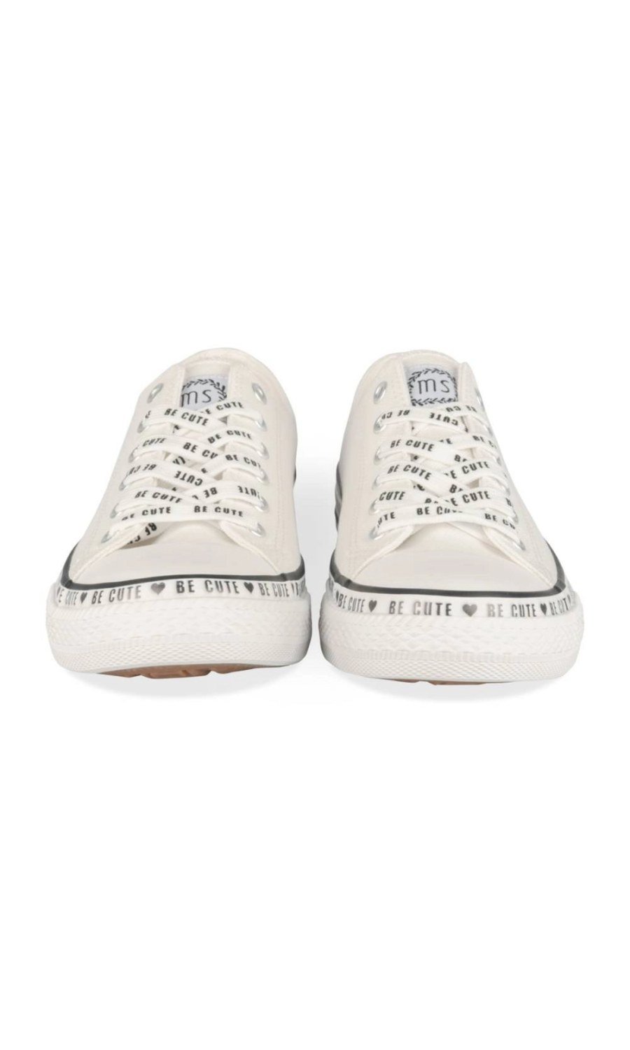 White canvas sneakers, Be cute band