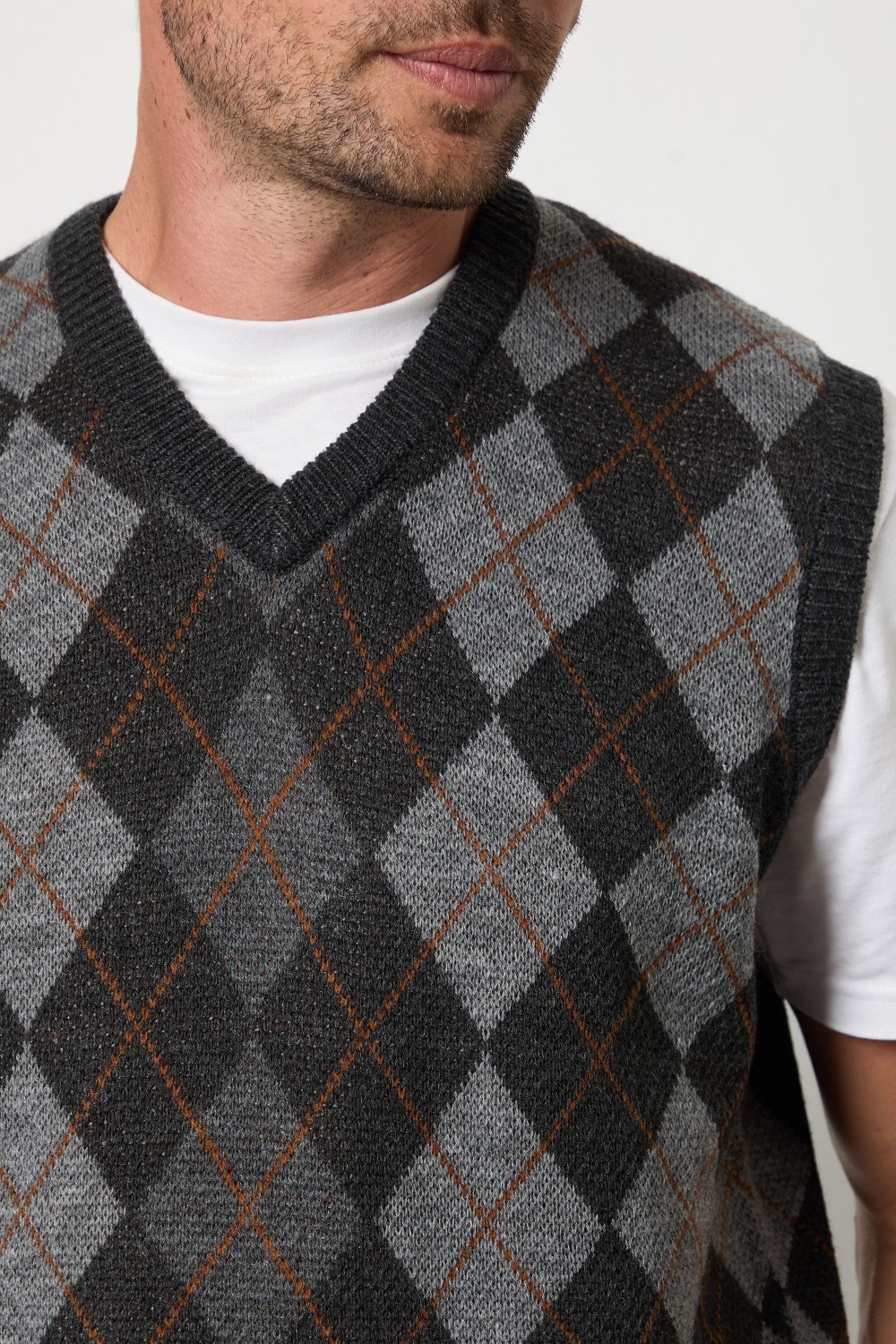 Pull bla kmam b losanges, gris