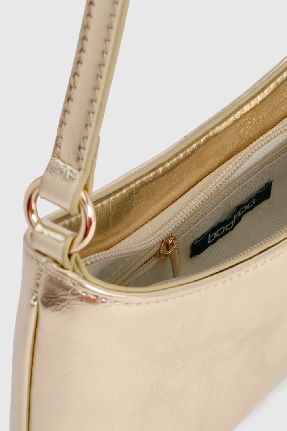 Sac porté épaule métallisé doré