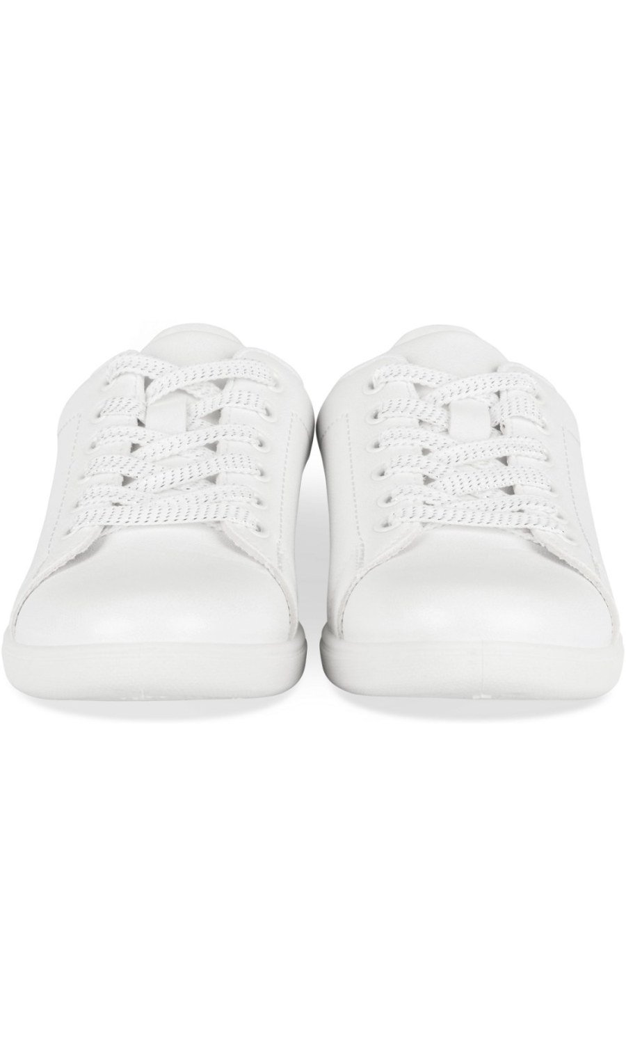 Plain white low-top sneakers