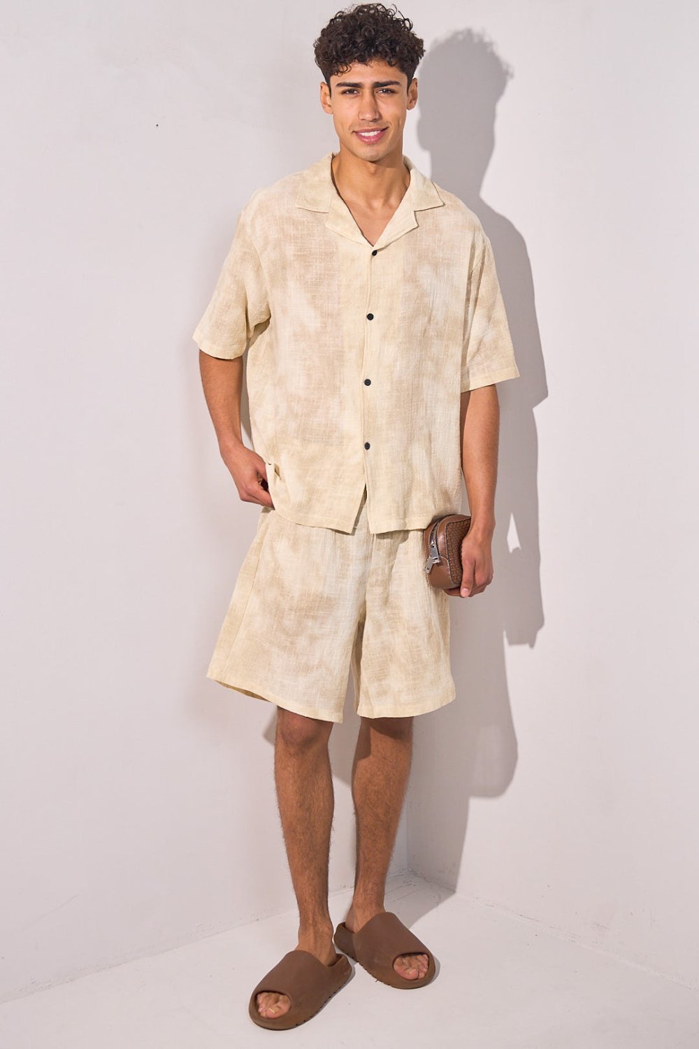 Ensemble chemise délavée w short beige