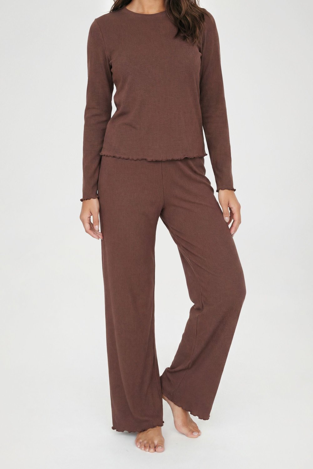 Ribbed top and trouser pyjama set
