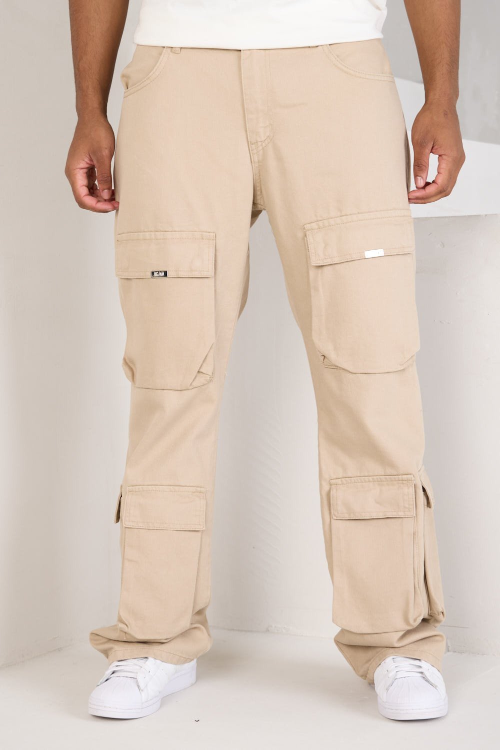 Jean ample à poches beige