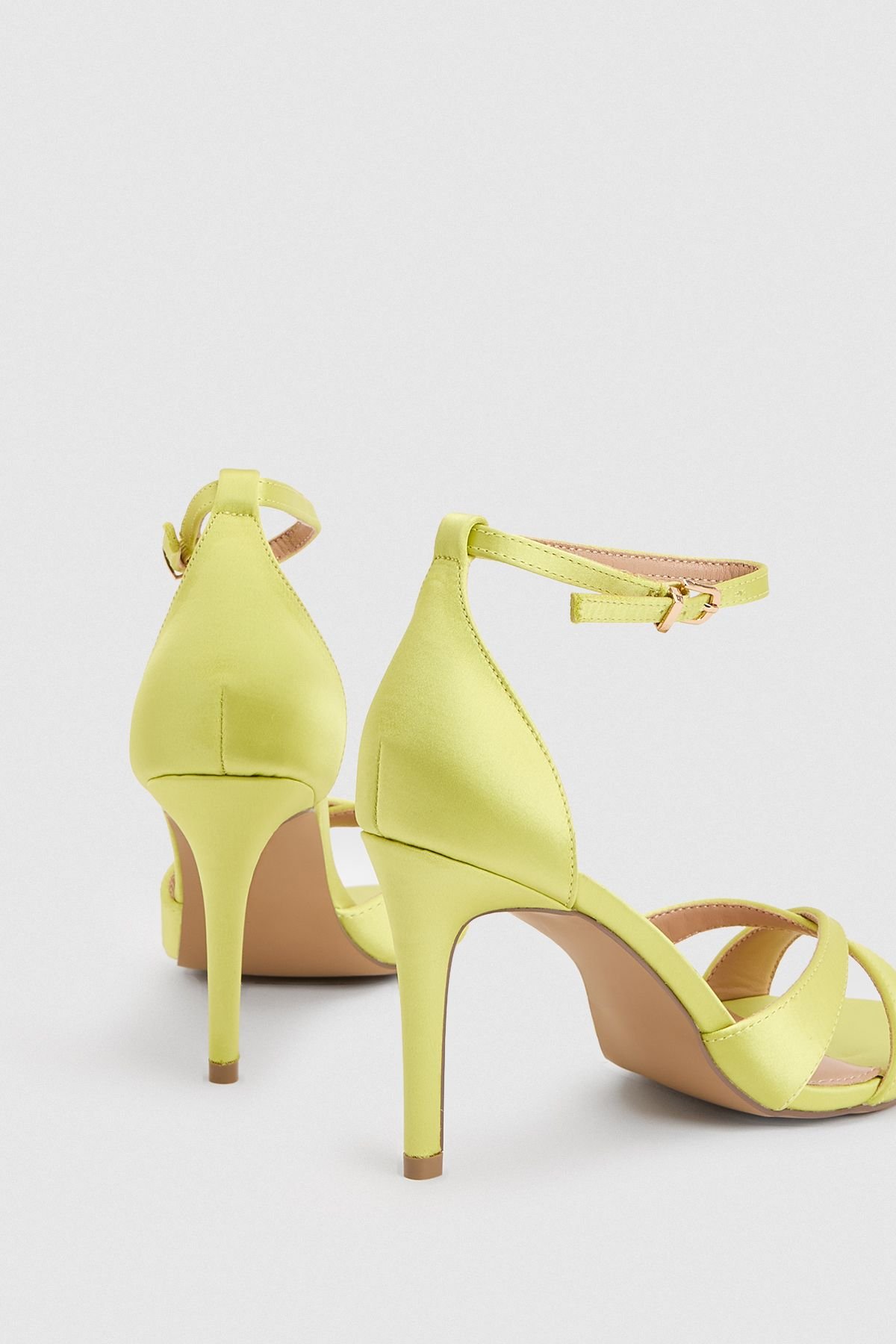 Strappy satin stiletto sandals