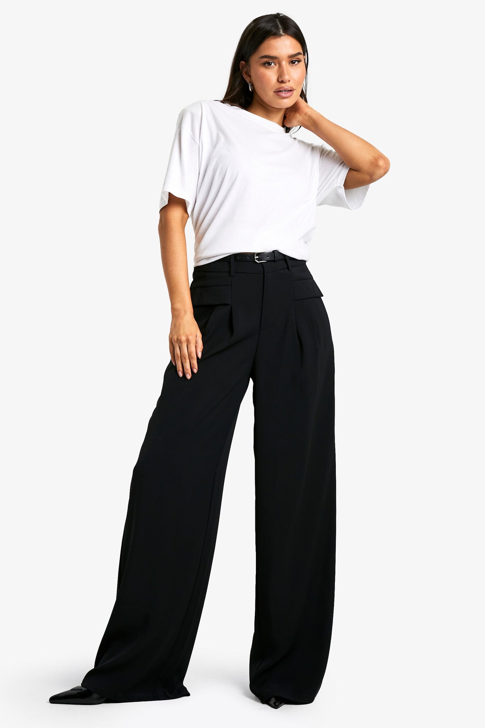 Pantalon fluide ceinturé - Grande taille