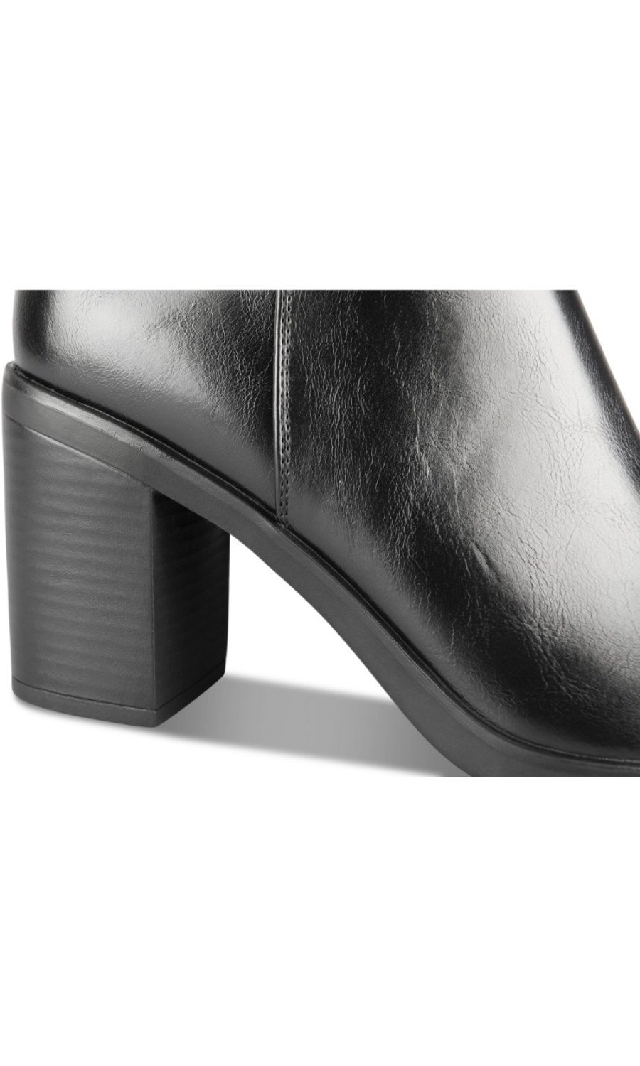 Bottines talon bloc zippées noires