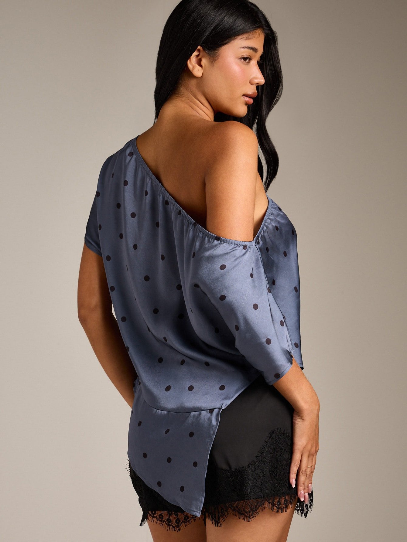 Blouse satan asymétrique b kmam chauve-souris
