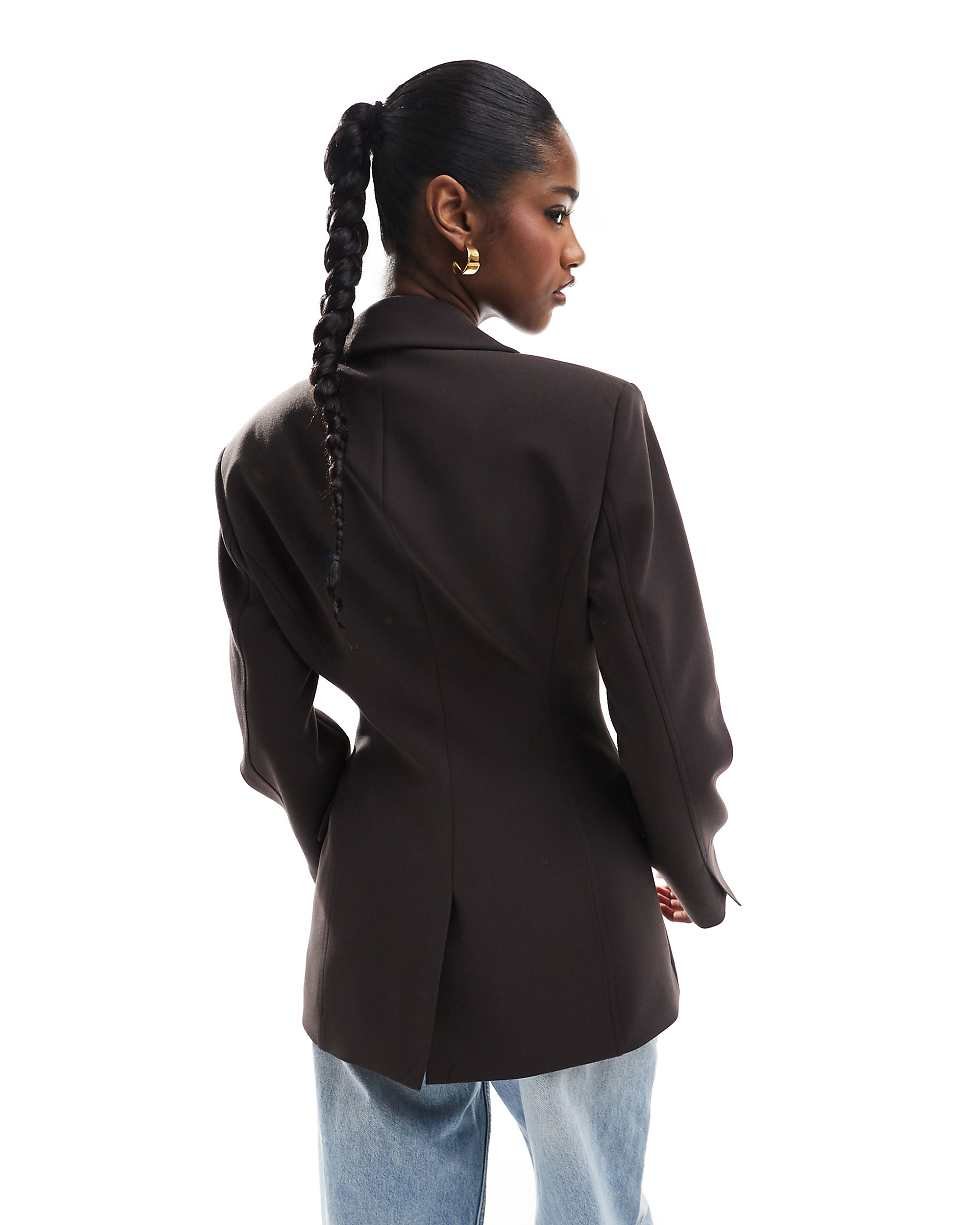 Blazer cintré à la taille - Chocolat