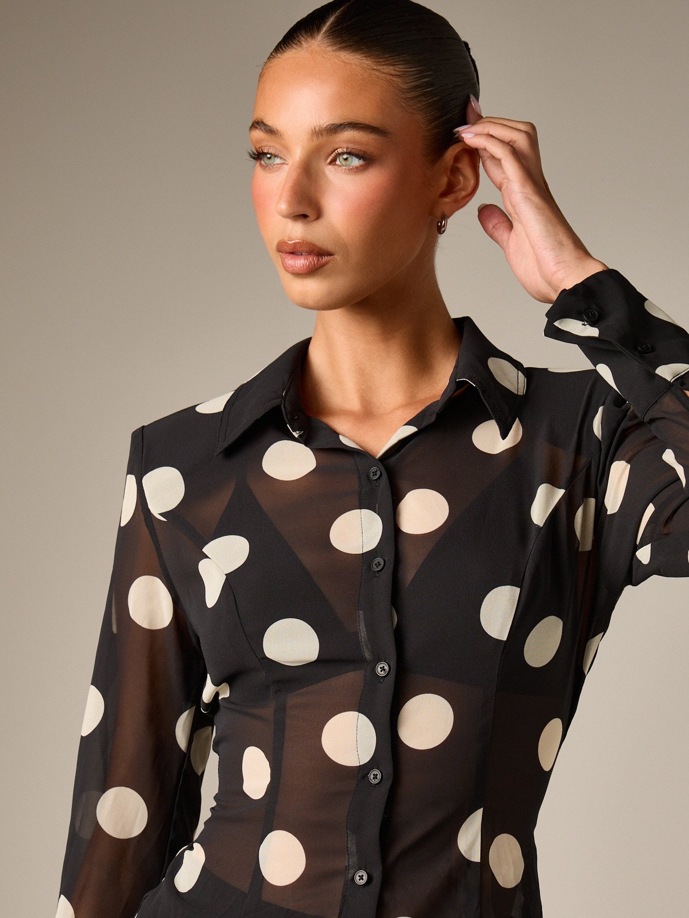 Chemise mousseline chafafa oversize b pois