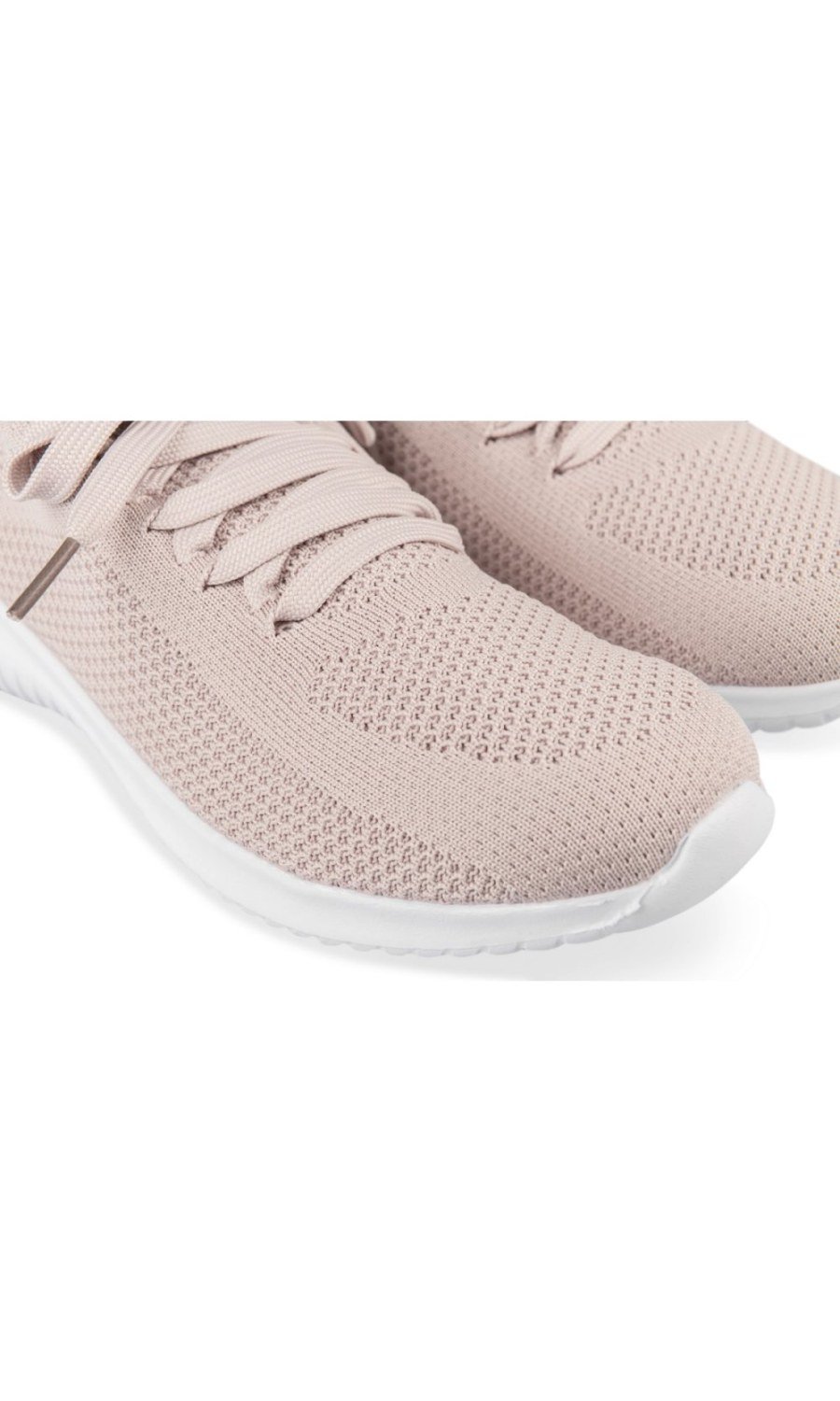 Baskets triko b lacets wardi poudré