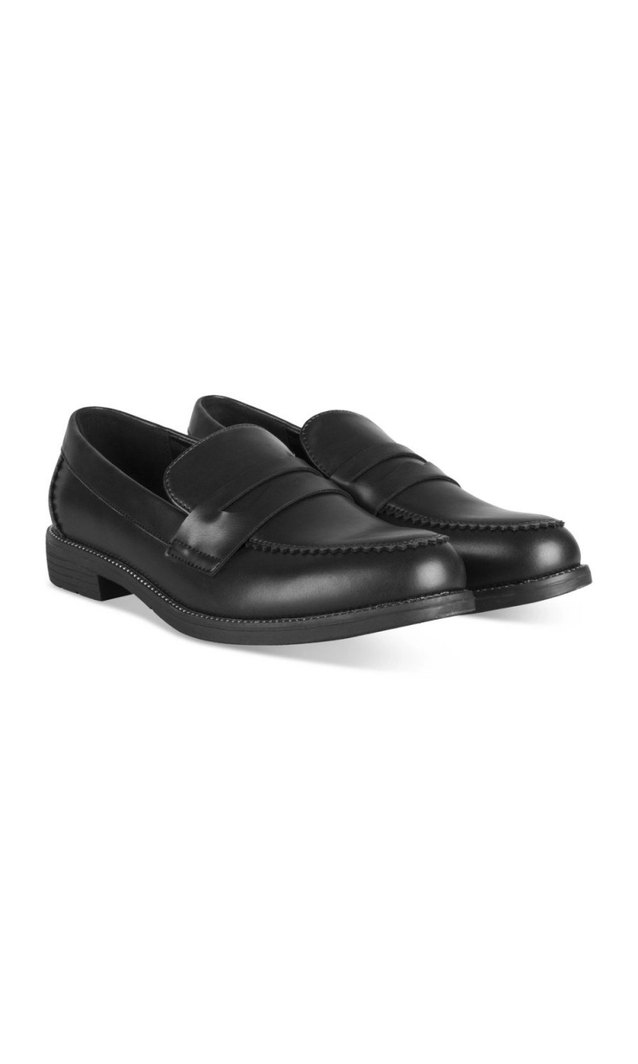 Black patent penny loafers