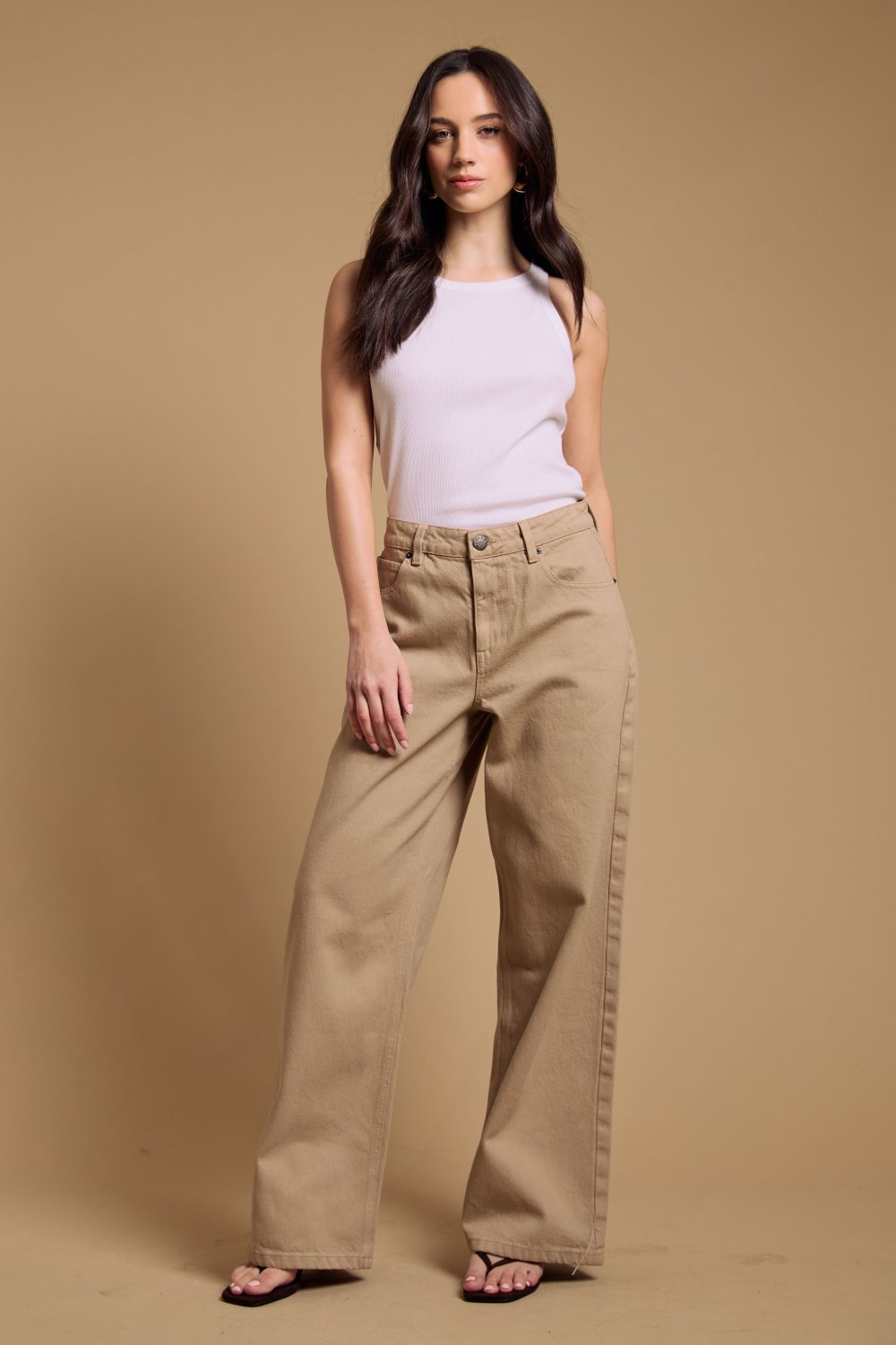 Jean droit beige