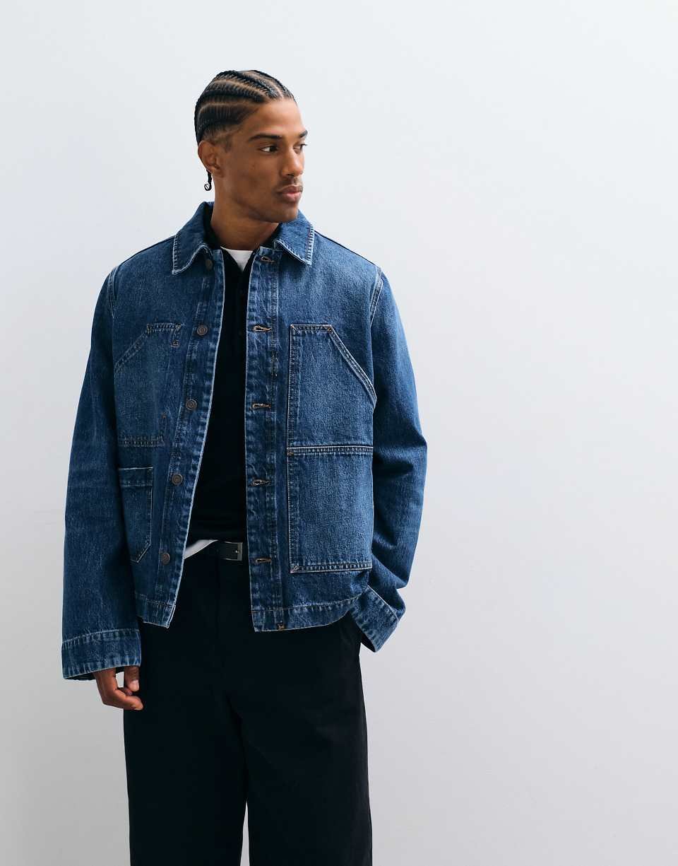 Mukesh surchemise en jean délavé bleu moyen