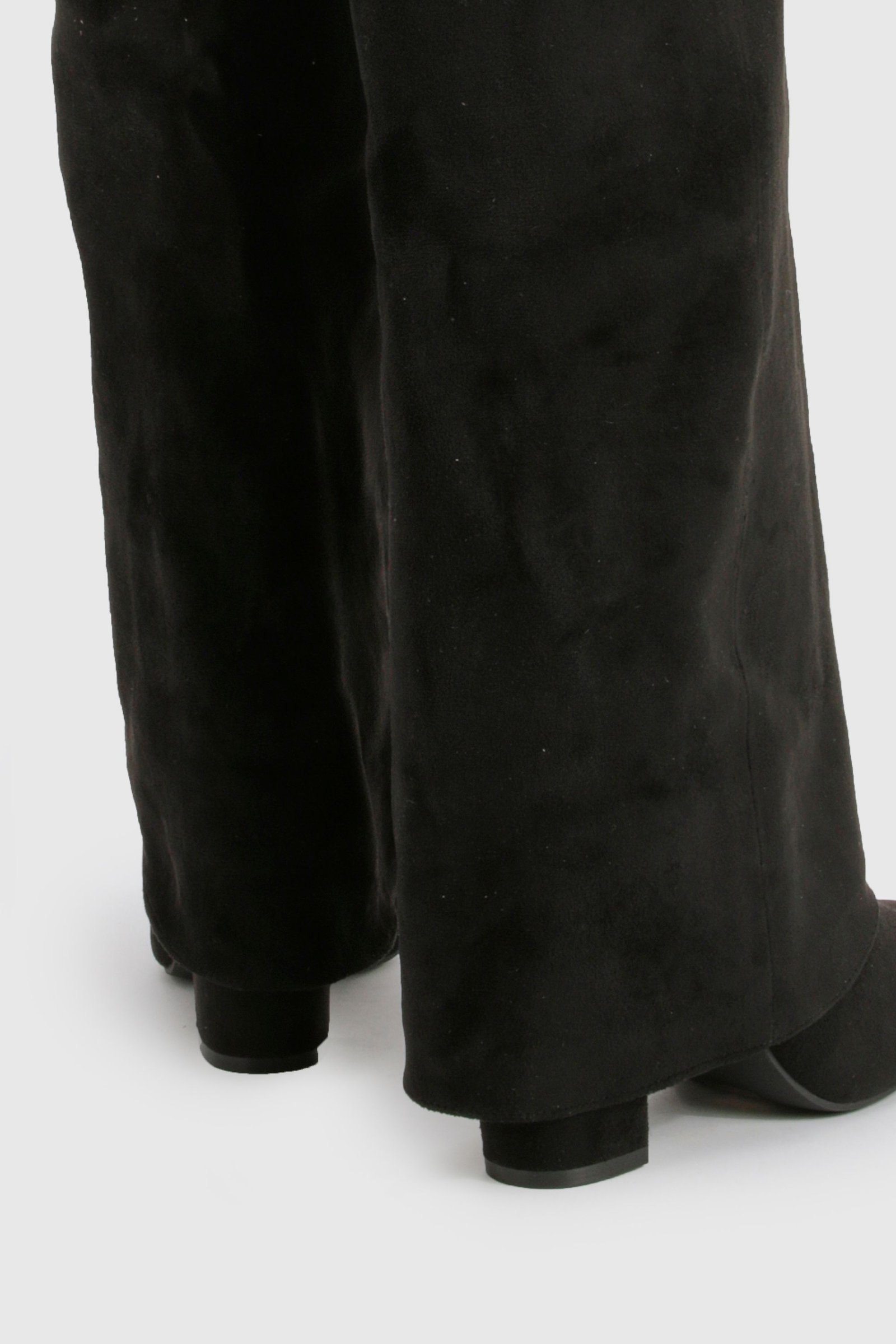 High-heel fold-over knee-high boots